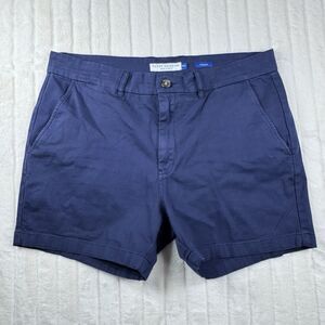 Peter Manning NYC 5" Chino Shorts Men's Size 38 Blue Navy Comfort Stretch Casual
